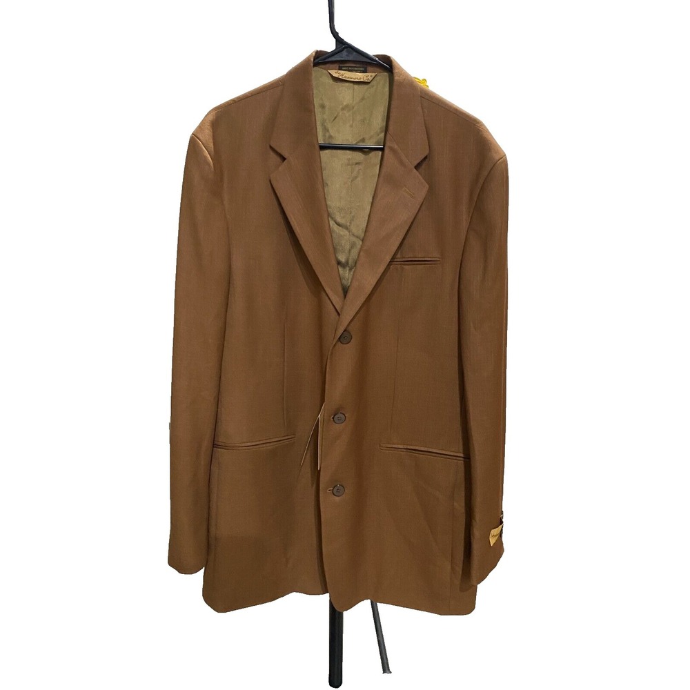 Havanera Co Mens 42L Linen Cotton Blend Blazer Sport Coat Medium Brown *Read
